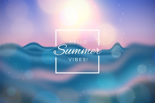 Free vector blurred hello summer concept