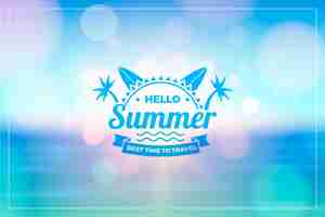 Free vector blurred hello summer concept
