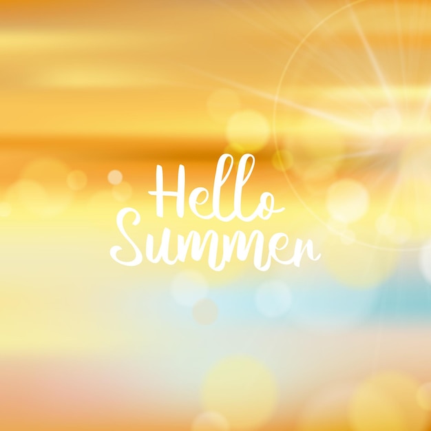 Free vector blurred hello summer design