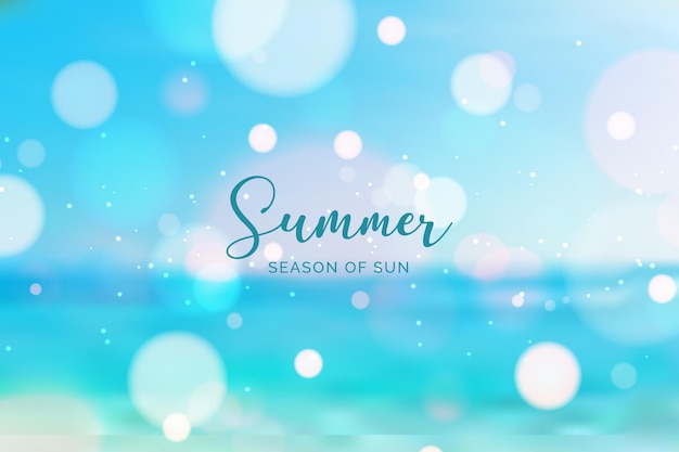 Free vector blurred hello summer with ocean