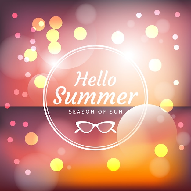 Free vector blurred hello summer