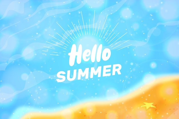 Free vector blurred hello summer