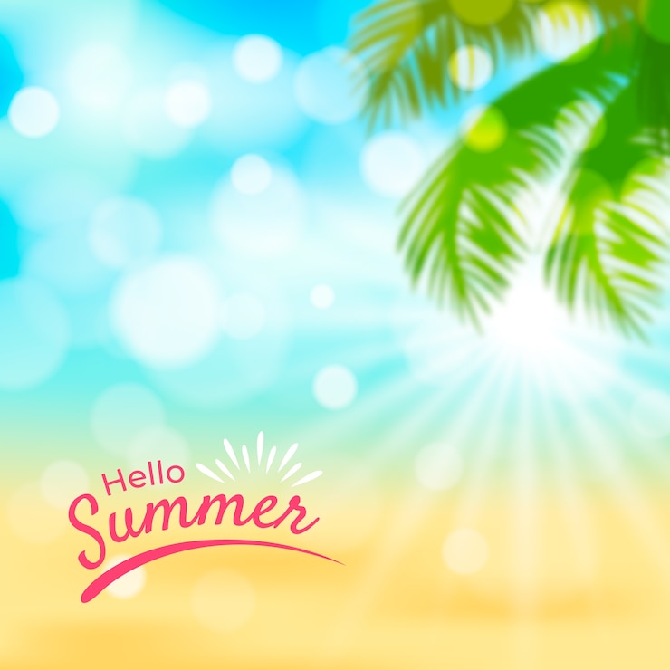 Free Vector blurred image with hello summer lettering
