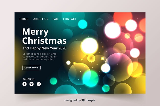 Blurred lights christmas landing page