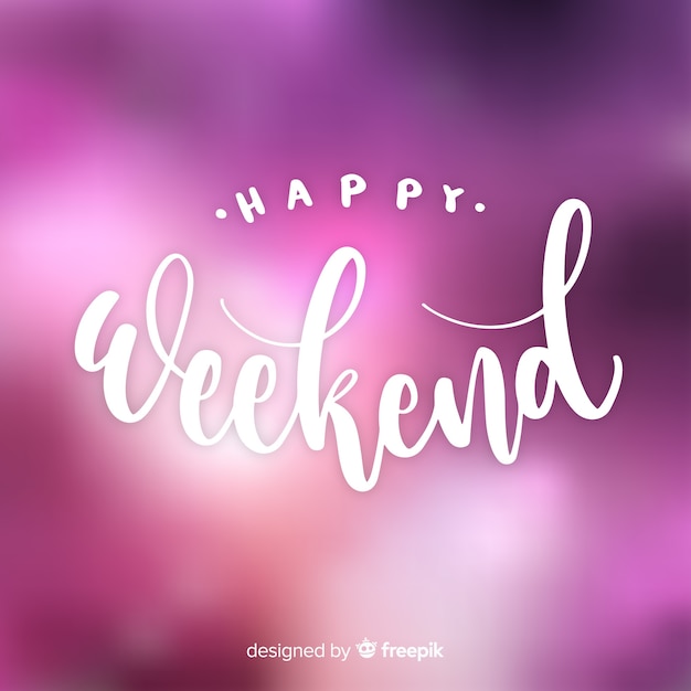 Free vector blurred ligts weekend greeting