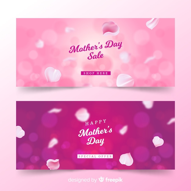 Free vector blurred mother's day banners