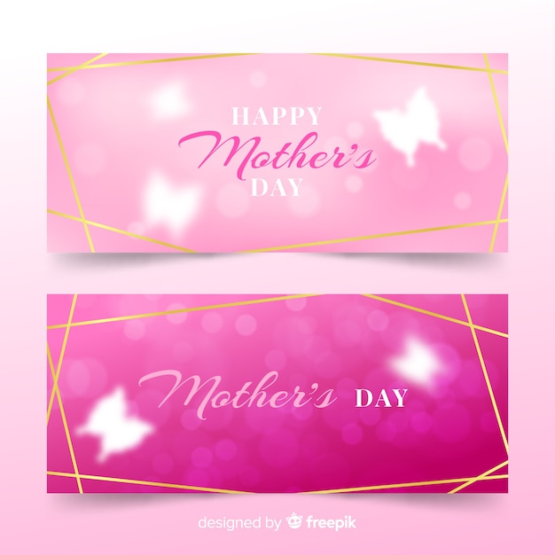 Blurred mother's day banners