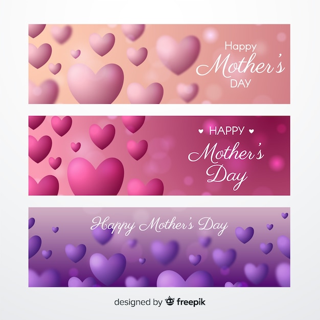 Free vector blurred mother's day banners