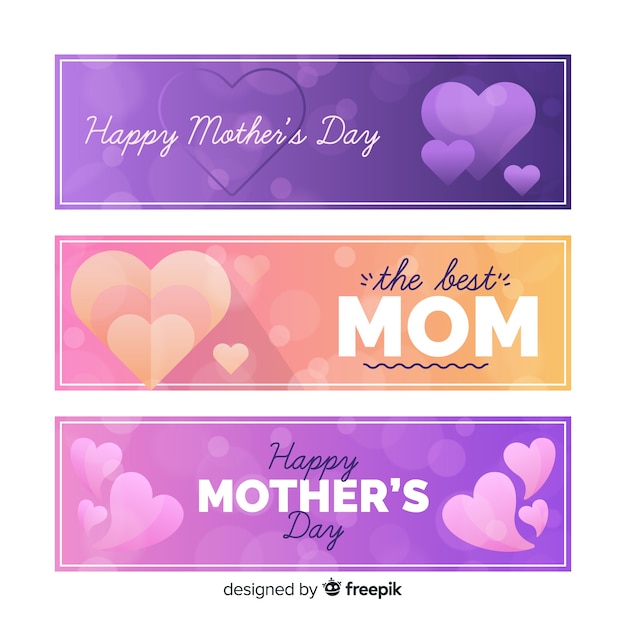 Blurred mother's day banners