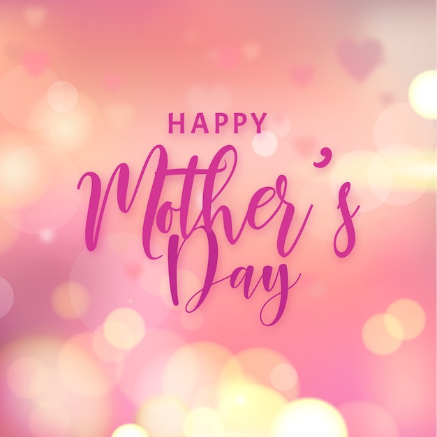 Free vector blurred mother's day with bokeh effect