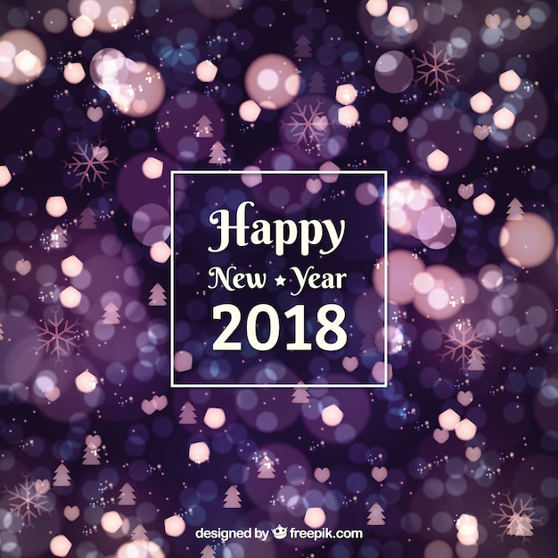 Free vector blurred new year 2018 background in pink