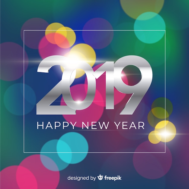 Blurred new year 2019 background