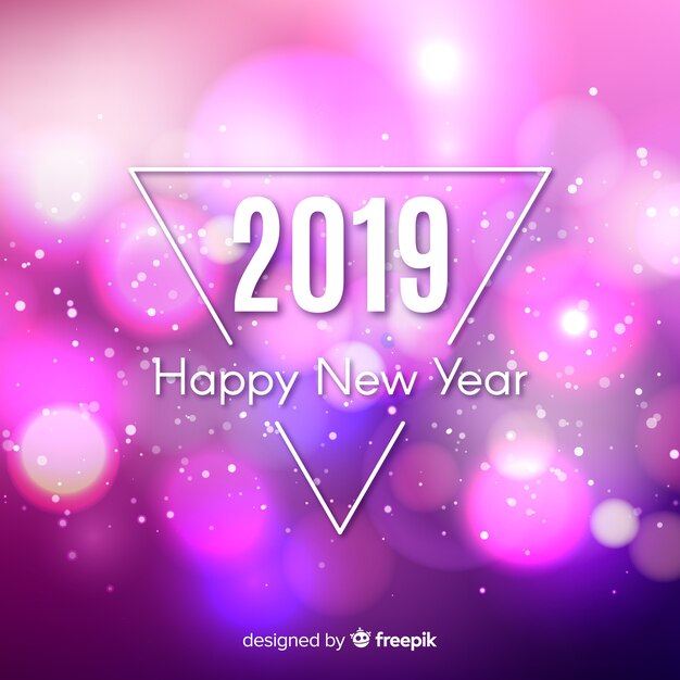 Blurred new year 2019 background