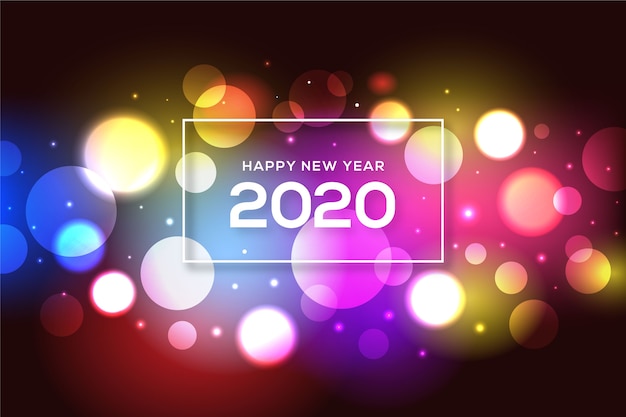 無料ベクター ぼやけた新年2020年の背景