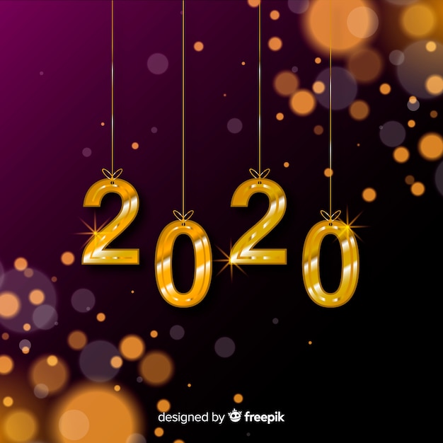 Free vector blurred new year 2020