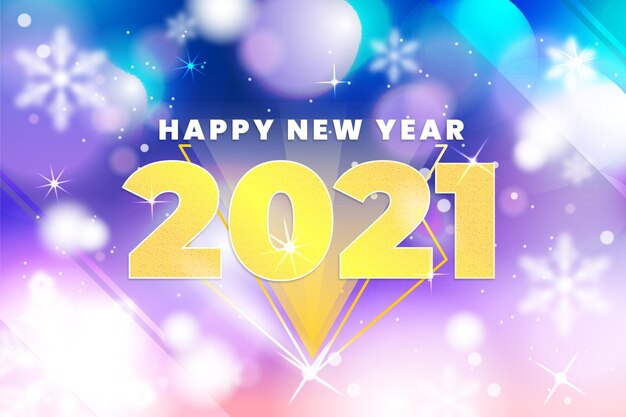 Blurred new year 2021 background