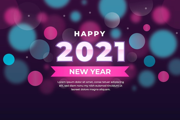 Free vector blurred new year 2021