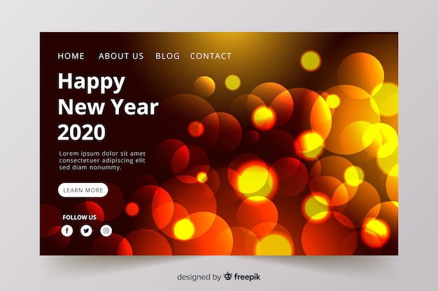 Blurred new year landing page