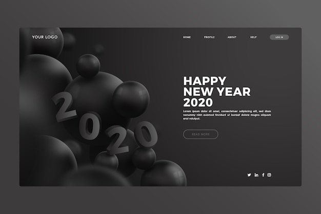 Blurred new year landing page