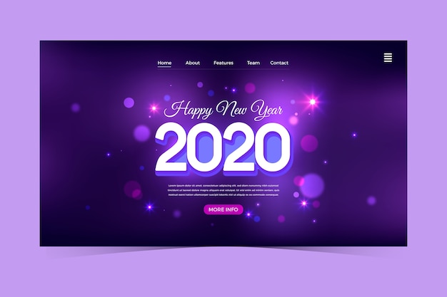 Blurred new year landing page