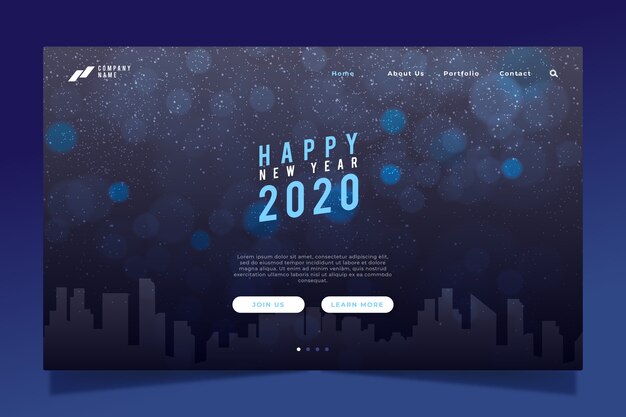ぼやけた新年のランディングページ