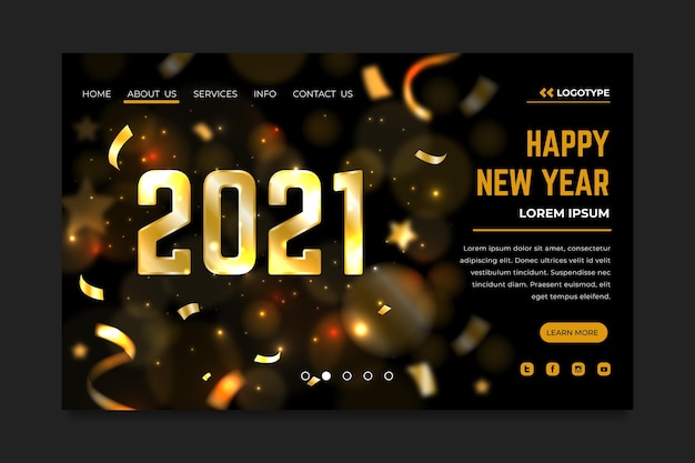 Blurred new year landing page