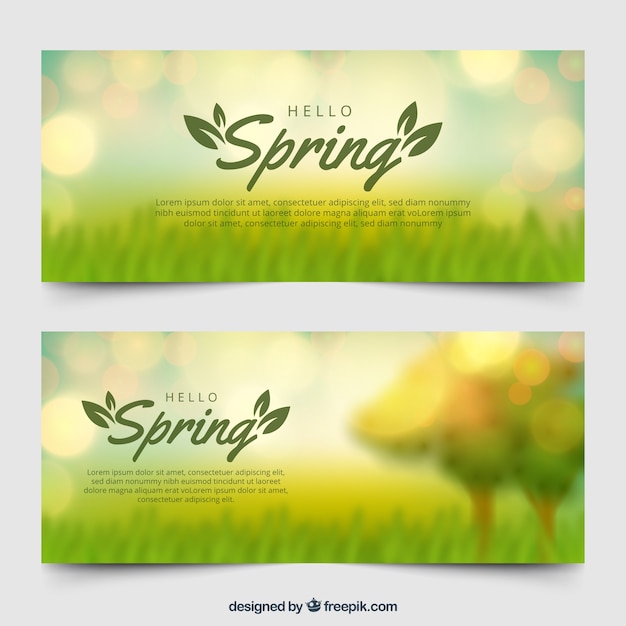 Blurred spring banners