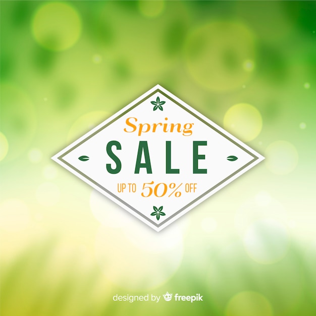 Free vector blurred spring sale background