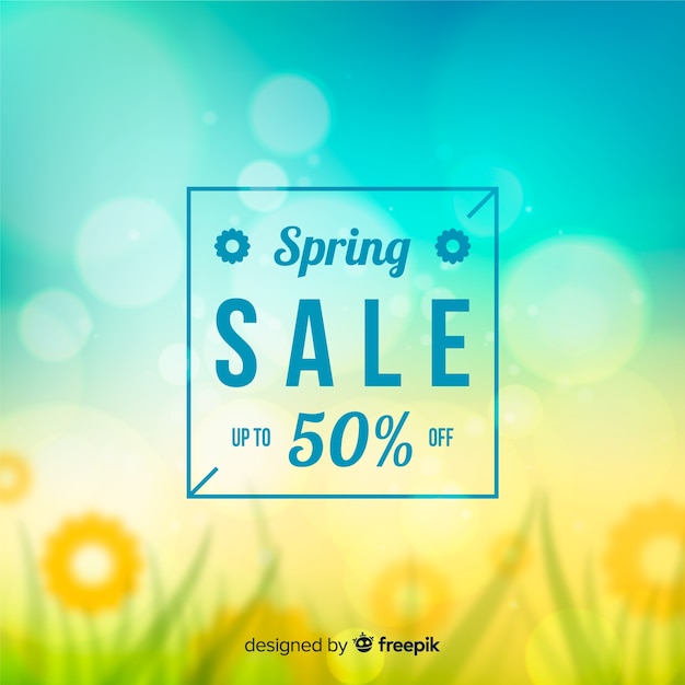 Blurred spring sale background