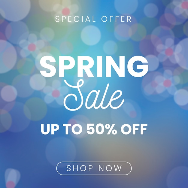 Free vector blurred spring sale background