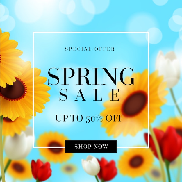 Free vector blurred spring sale illustration