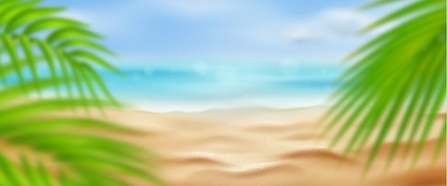 Free vector blurred tropical summer beach background