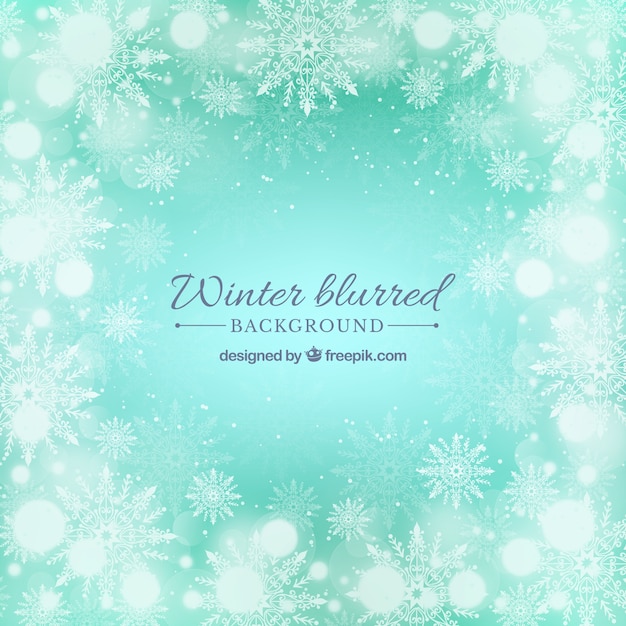 Free vector blurred turquoise winter background