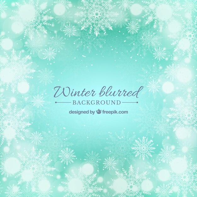 Blurred turquoise winter background