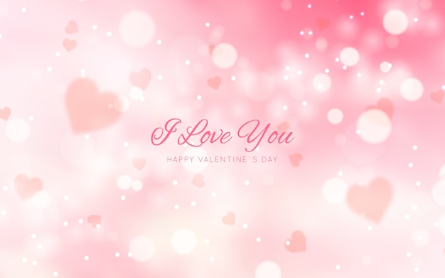 Free vector blurred valentine's day background with message