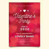 Free vector blurred valentine's day party flyer