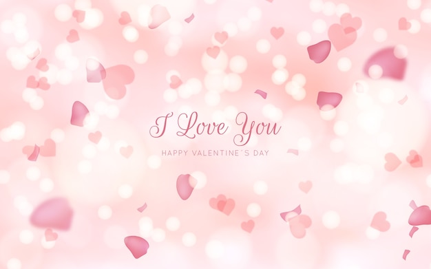 Free vector blurred valentine's day pink background