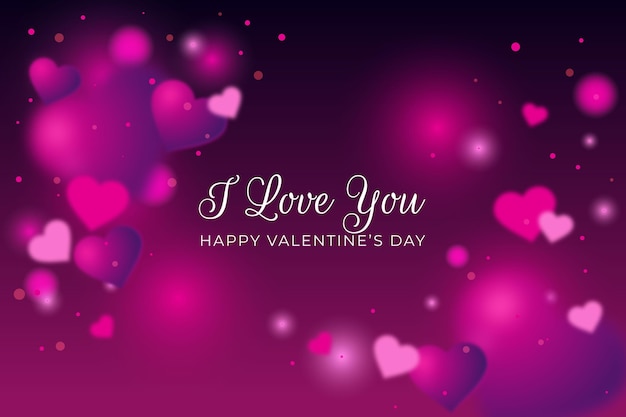 Free vector blurred valentines day background