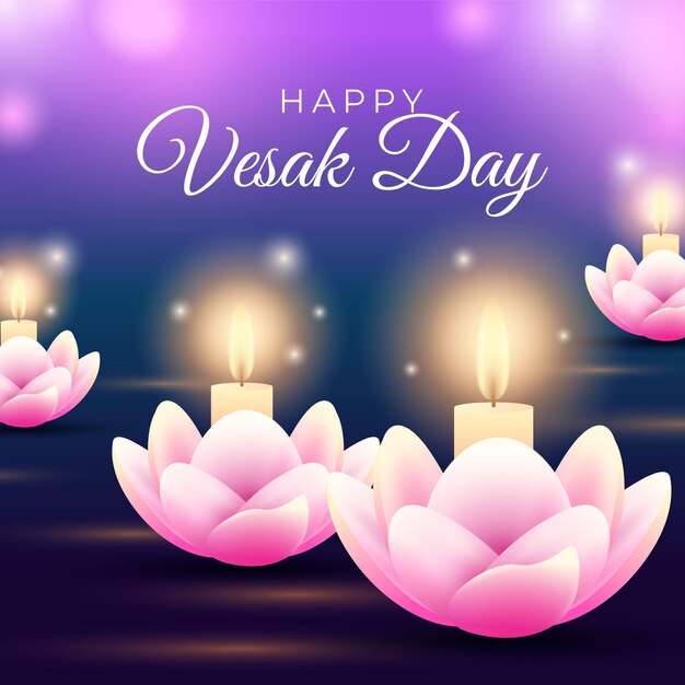 Blurred vesak day illustration