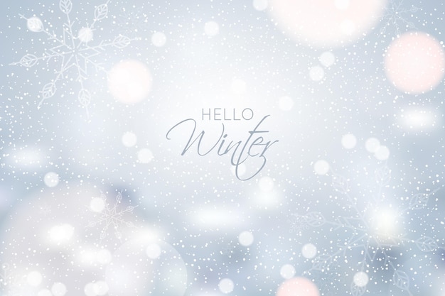 Free vector blurred winter background with snow
