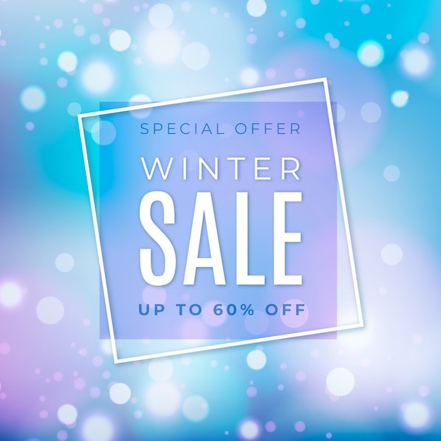 Free vector blurred winter sale banner concept