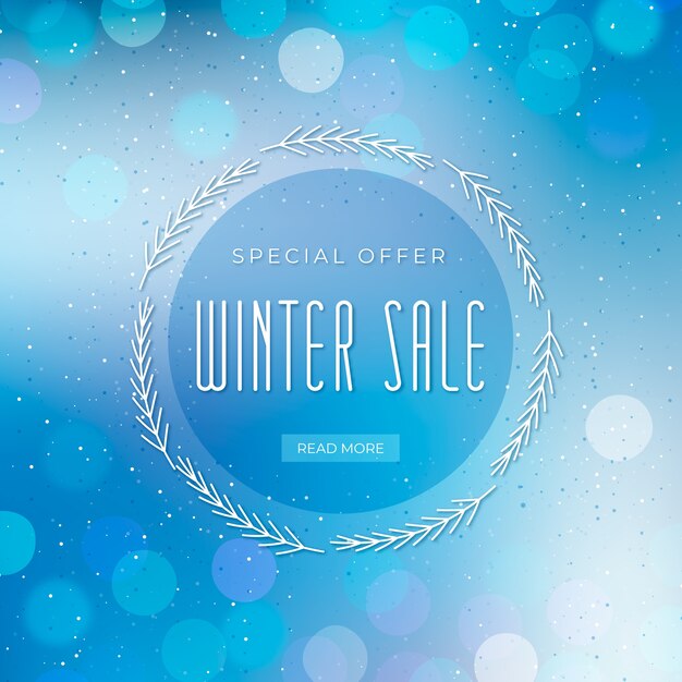 Blurred winter sale banner concept