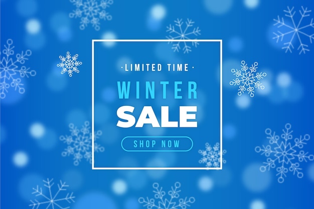 Free vector blurred winter sale concept