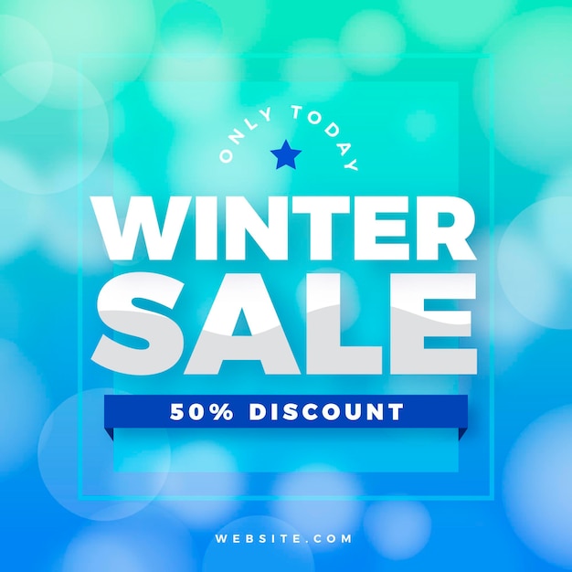 Free vector blurred winter sale concept