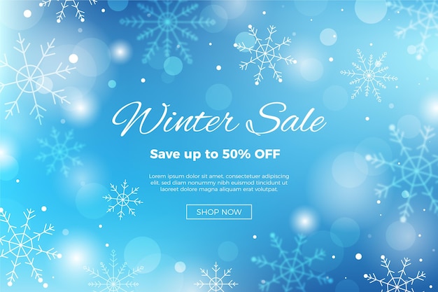 Blurred winter sale template