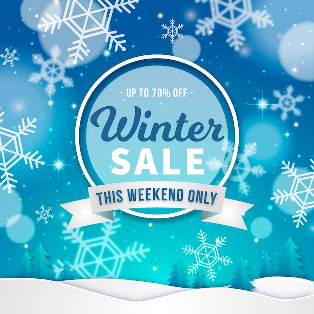 Blurred winter sale