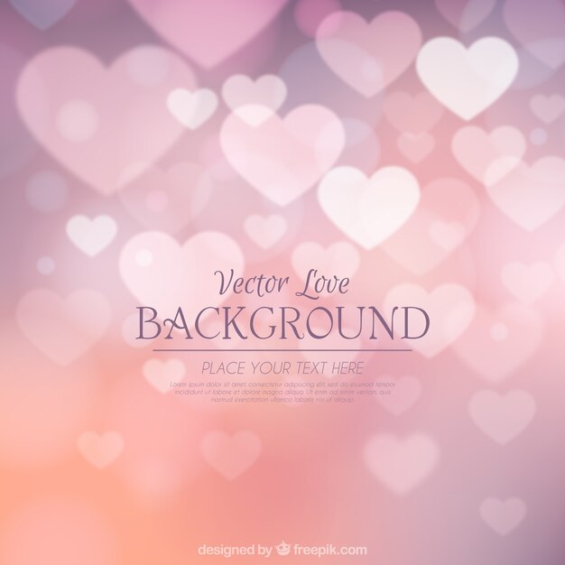 Free vector blurry hearts pink background