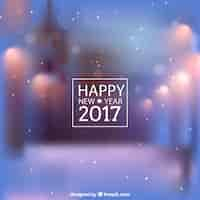 Free vector blurry new year background with snowflakes