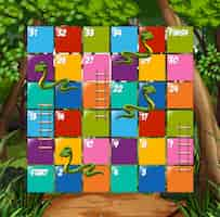 Free vector board game snake and ladder