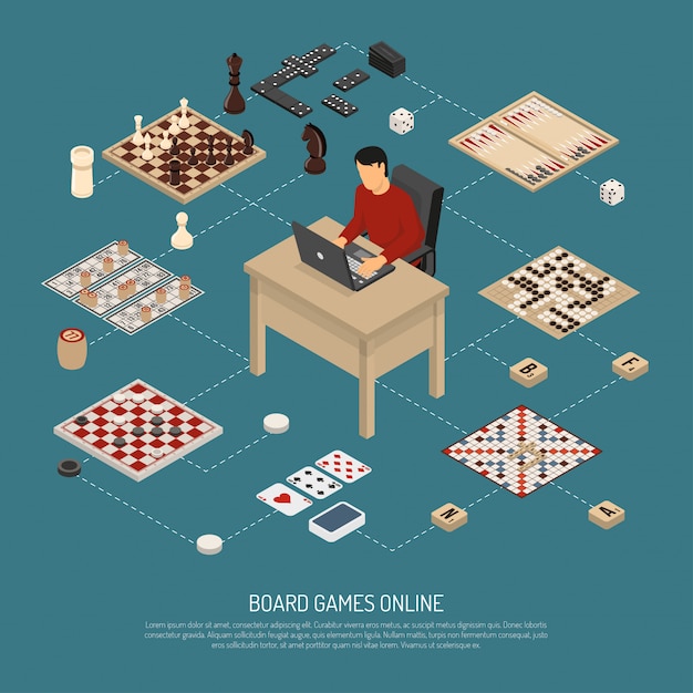 Free Vector  Board games online composition